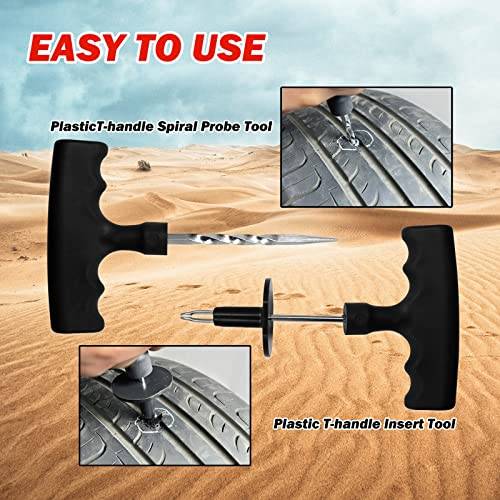 Tire Repair Kit, 37 Pcs Heavy Duty Tire Plug Kit, Universal Tire Repair Tools with Plugs to Fix Punctures and Plug Flats for Cars, Trucks, RV, SUV, ATV