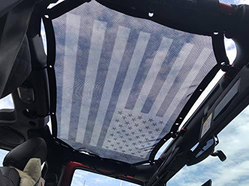 Polyester Mesh Sun Shade Top Cover for Jeep Wrangler JK Sahara Rubicon 2 Doors 2007-2017