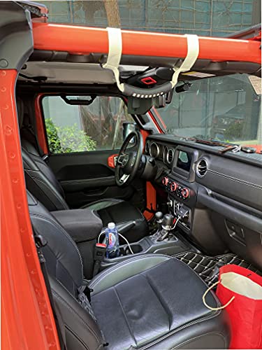 4 x Roll Bar Grab Handles Grip Handle Red Holder Compatible with Jeep Wrangler Accessory 1987-2021 YJ TJ LJ JK JL Sports Sahara Freedom Rubicon X & Unlimited