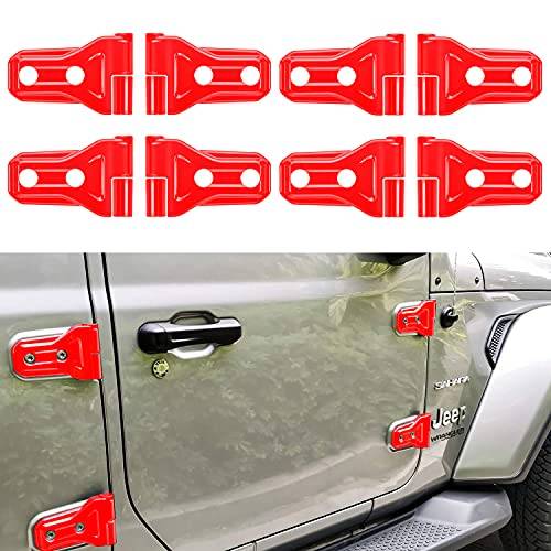 8pc Door Hinge Trim Cover Exterior Accessories Fit for 2018 2019 2020 2021 Jeep Wrangler JL & Unlimited