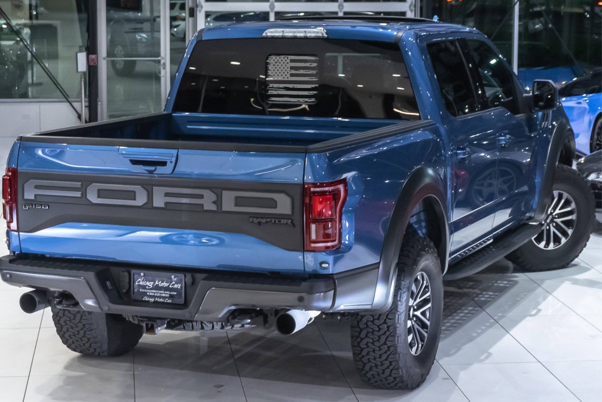 Distressed American Flag Vinyl Decal For Ford F150 F250 F350 Rear Small Window