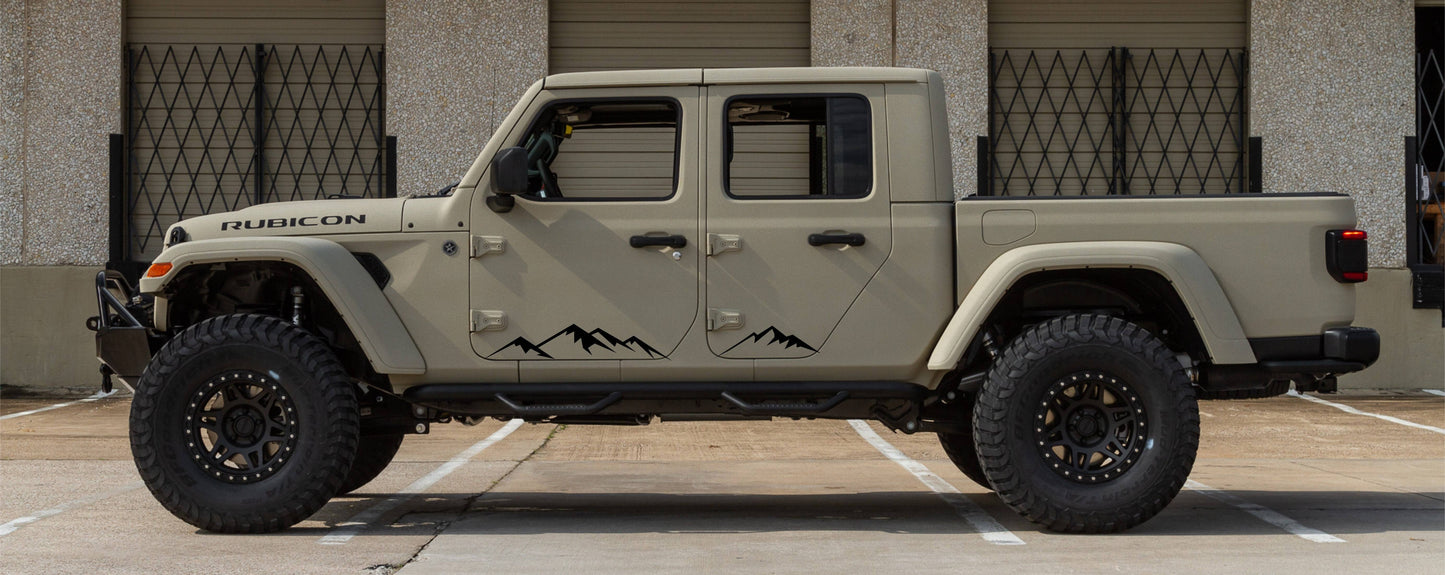 Set of Mountain Silhouette Decal for Jeep Wrangler JL, JK or Gladiator Truck