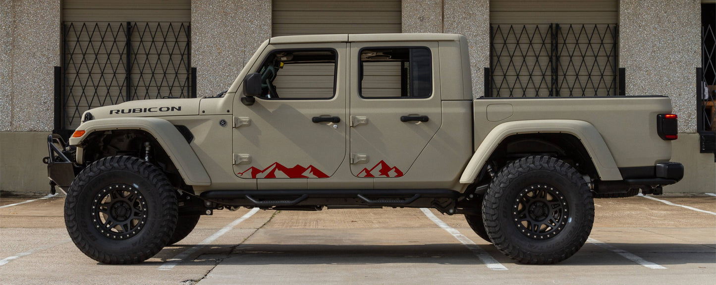 Set of Mountain Silhouette Decal for Jeep Wrangler JL, JK or Gladiator Truck