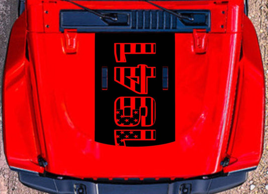 AMERICAN FLAG 1941 JEEP WRANGLER JK TJ JL HOOD DECALS