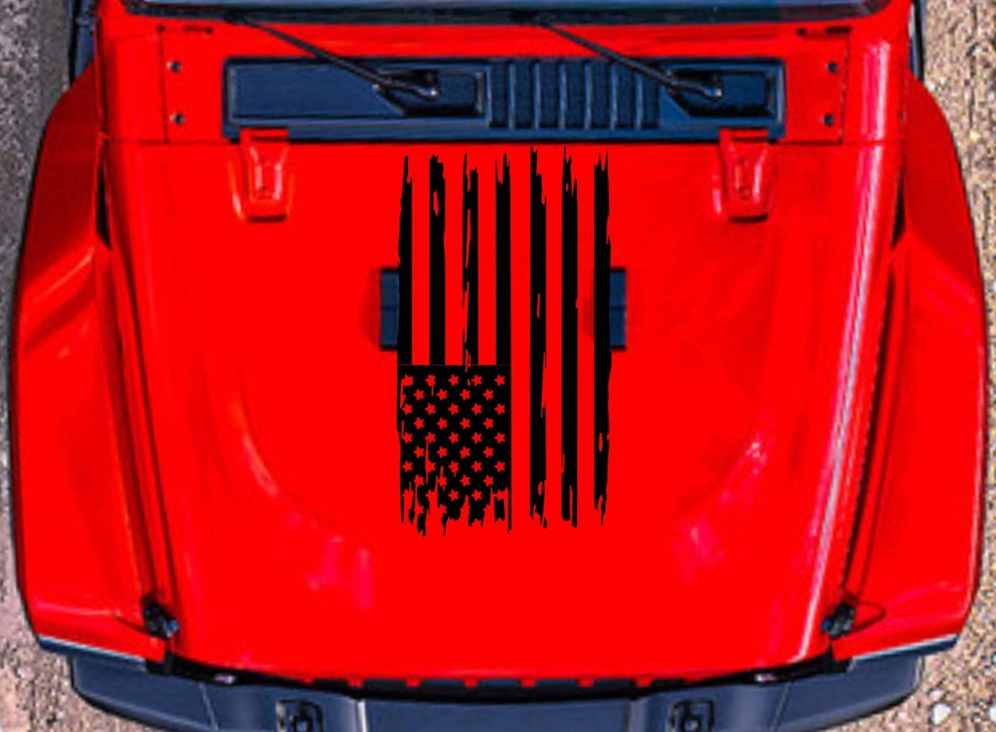 AMERICAN FLAG HOOD DECAL