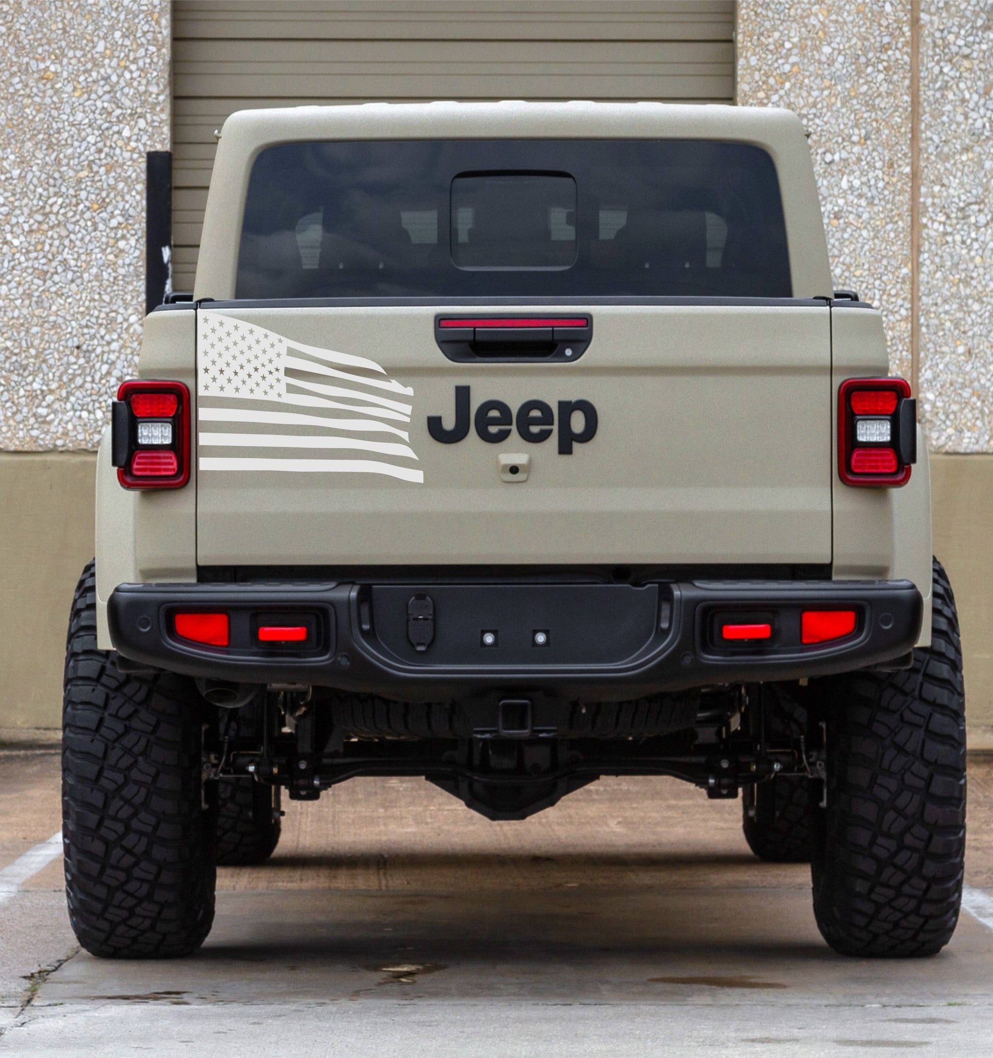 American Flag Waving Patriotic decal for Jeep GLadiators, trucks, Vans