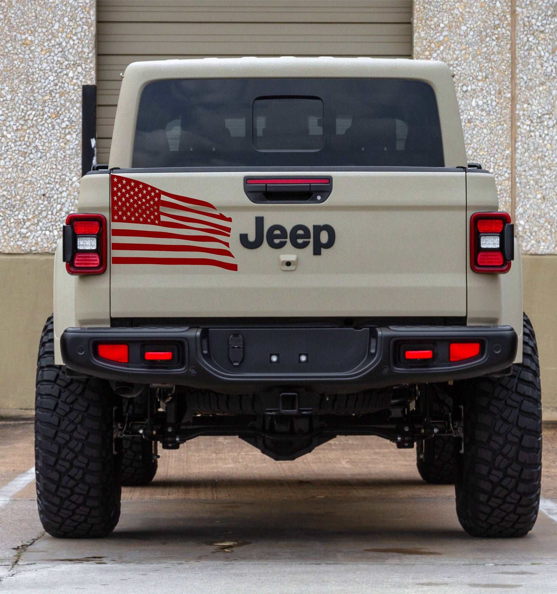 American Flag Waving Patriotic decal for Jeep GLadiators, trucks, Vans