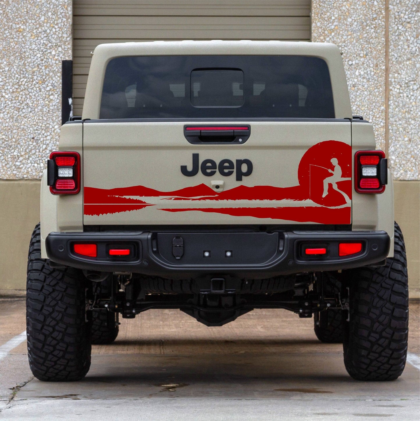 Mountain Lake Silhouette Vinyl Decal for Jeep Gladiator's Tailgate