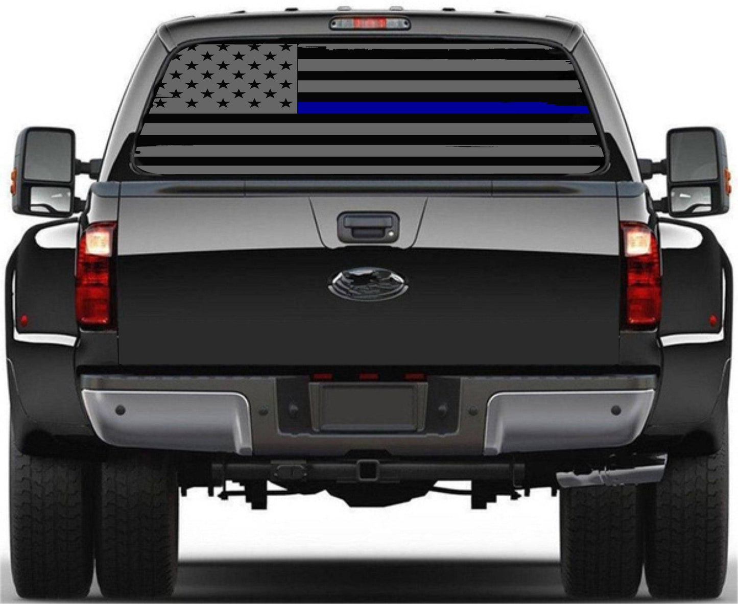 Blue Lives Matter, Distressed American Flag Decal for Any Trucks ,chevy, silverado, f150, f250, f350, rams, tacoma vinyl decals