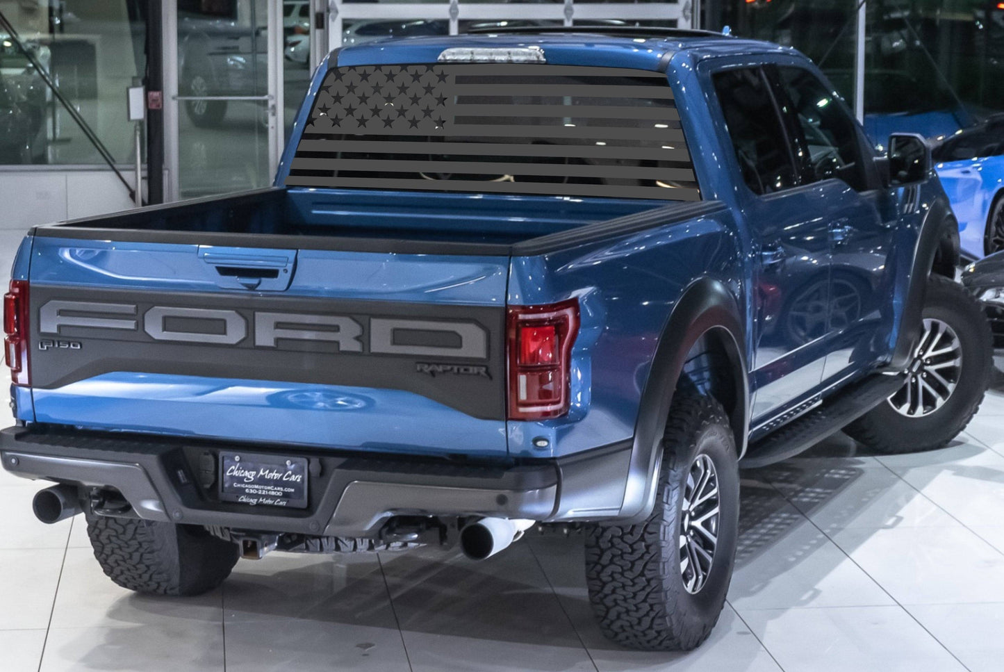 Ford F150 F250 F350 American Flag Decal Sticker for Rear Windows