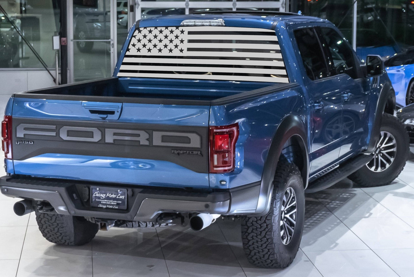 Ford F150 F250 F350 American Flag Decal Sticker for Rear Windows