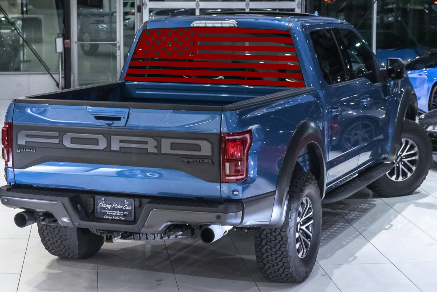 Ford F150 F250 F350 American Flag Decal Sticker for Rear Windows