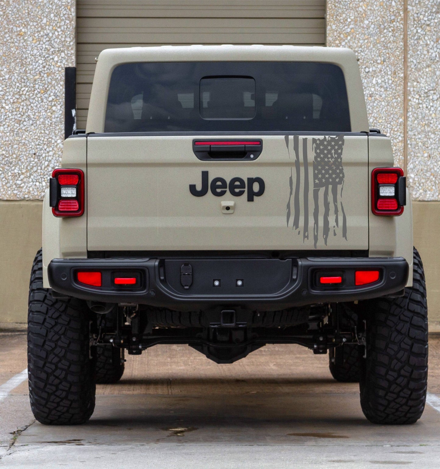 Distressed American Flag Vinyl Decal for Jeep Gladiator's Tailgate