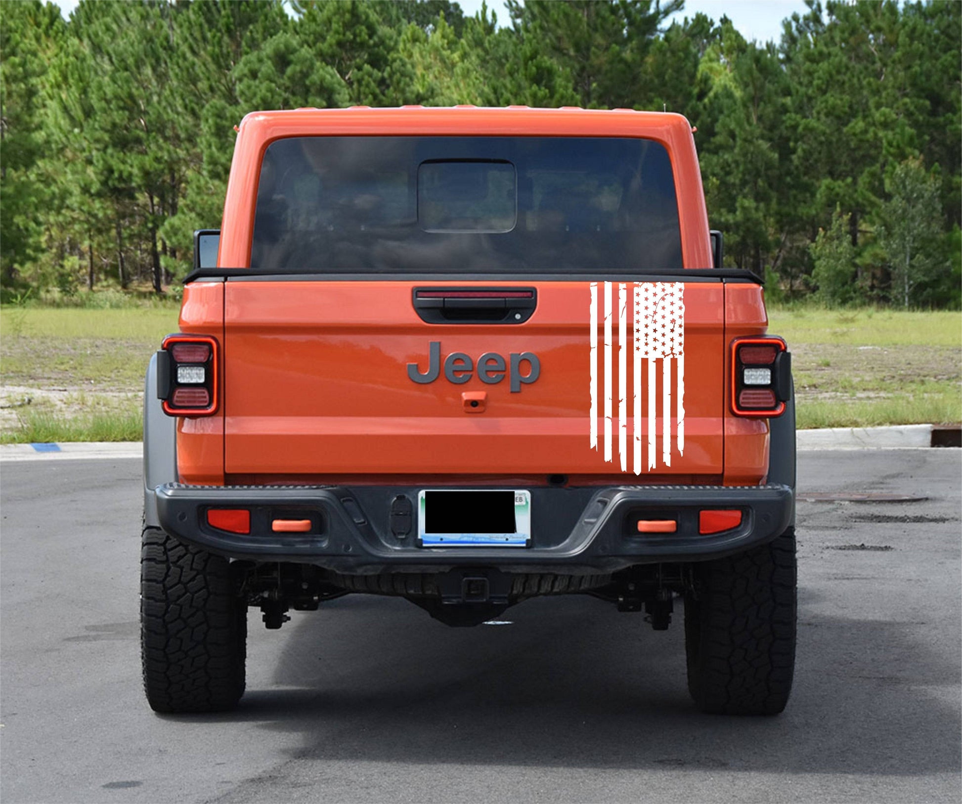 Distressed American Flag Vinyl Decal for Jeep Gladiator's Tailgate