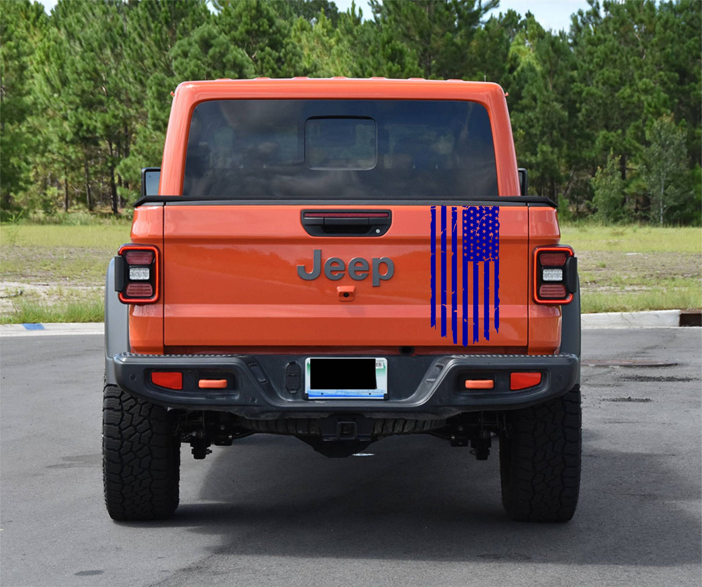 Distressed American Flag Vinyl Decal for Jeep Gladiator's Tailgate