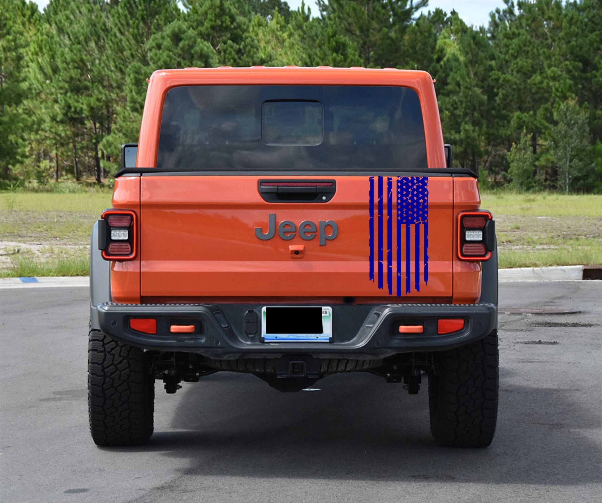 Distressed American Flag Vinyl Decal for Jeep Gladiator's Tailgate