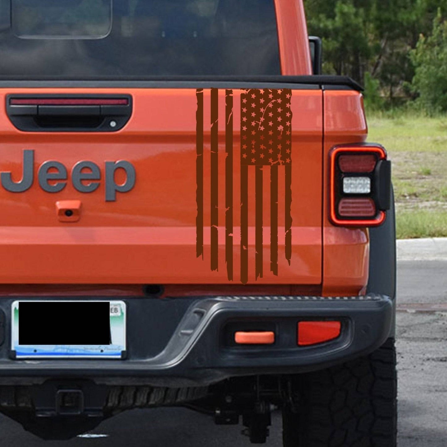 Distressed American Flag Vinyl Decal for Jeep Gladiator's Tailgate