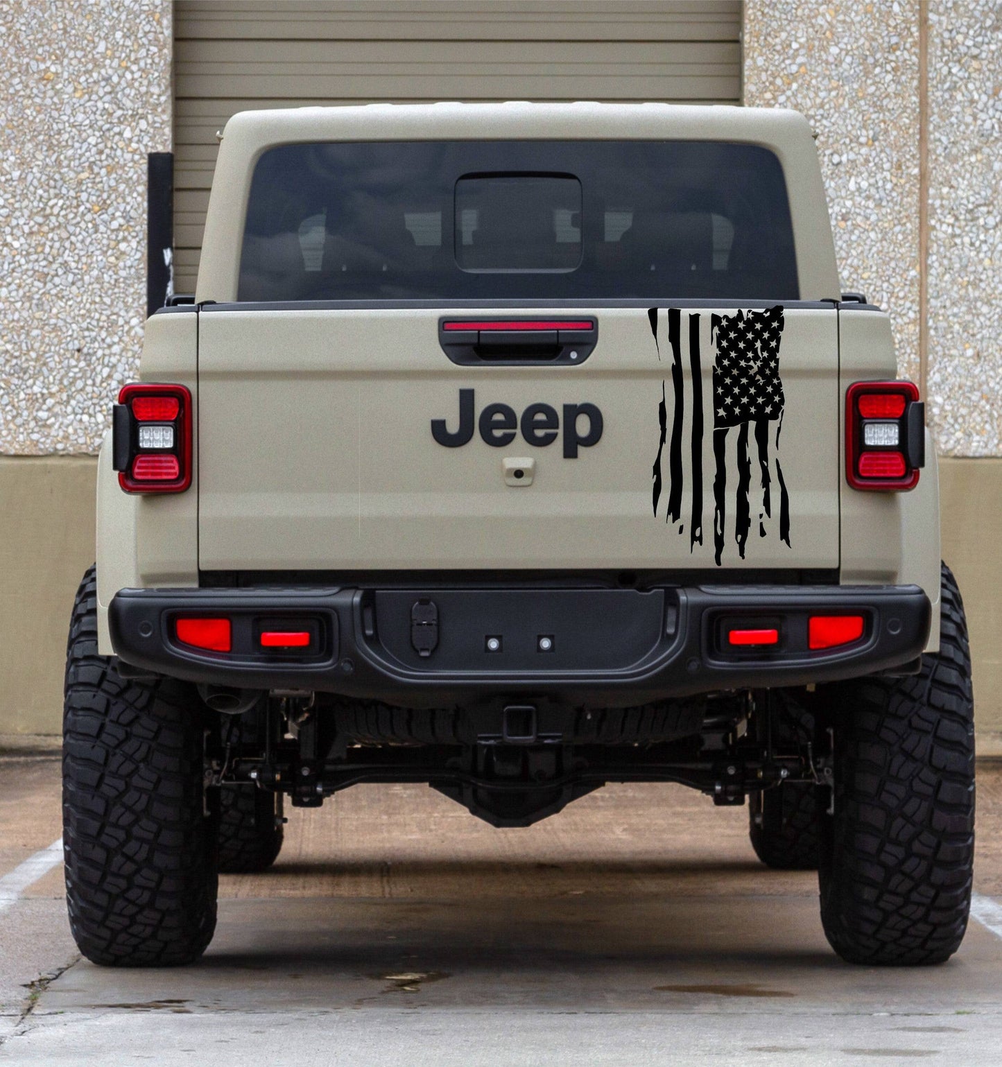 Distressed American Flag Vinyl Decal for Jeep Gladiator's Tailgate