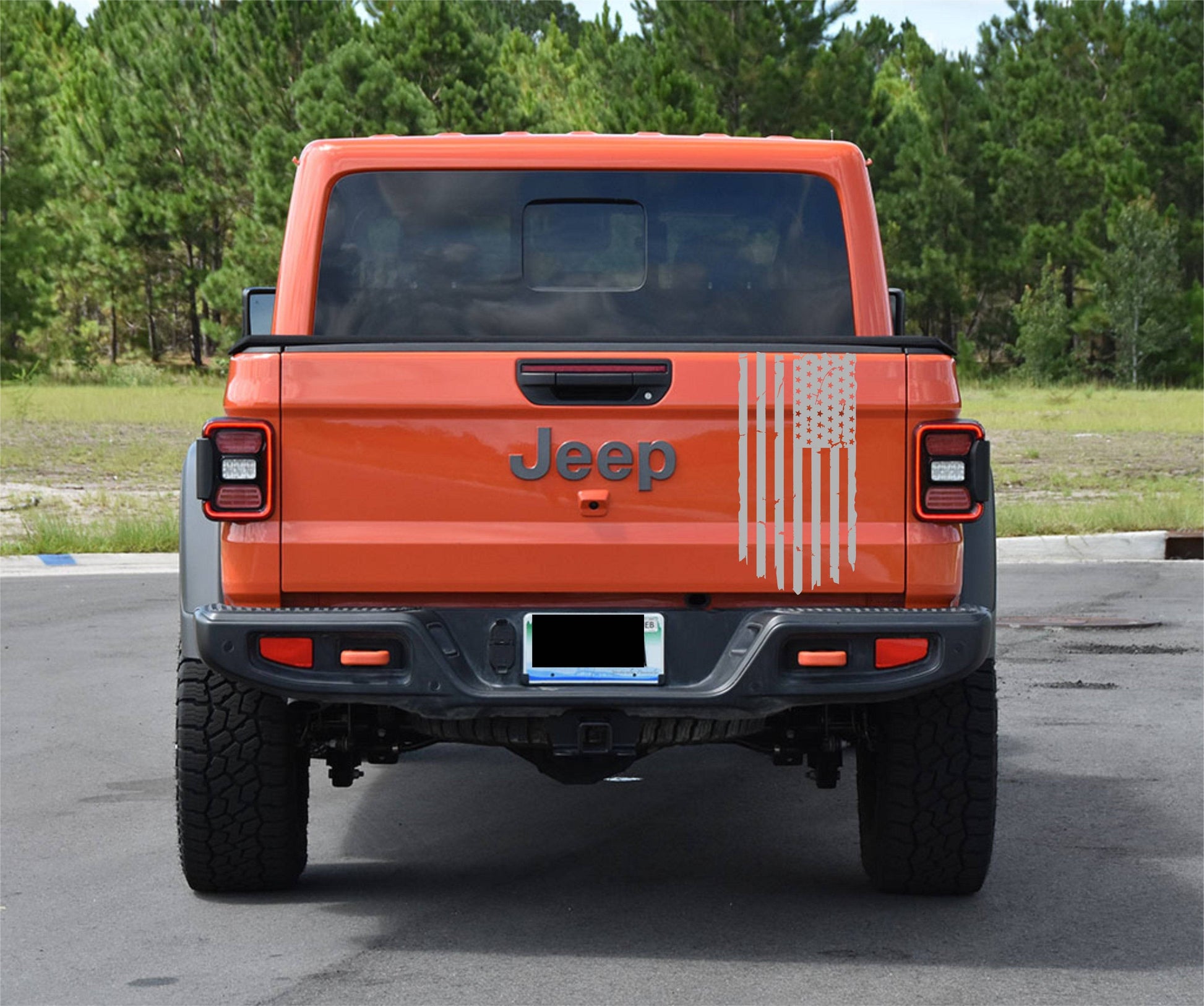 Distressed American Flag Vinyl Decal for Jeep Gladiator's Tailgate