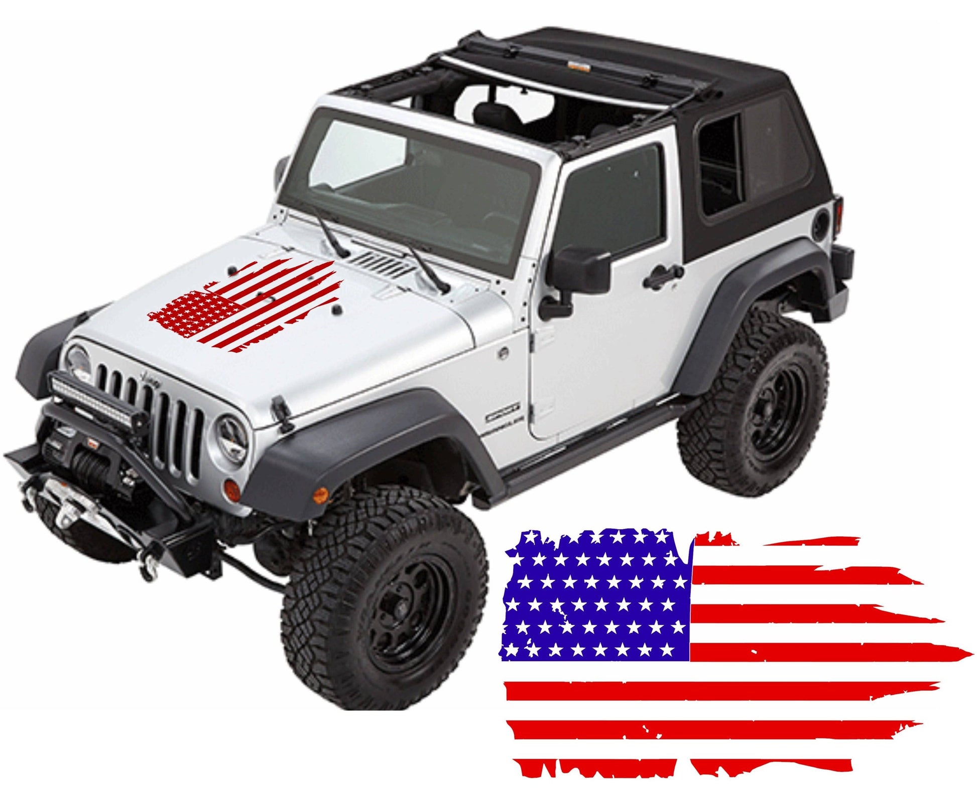 AMERICAN FLAG HOOD VINYL DECALS