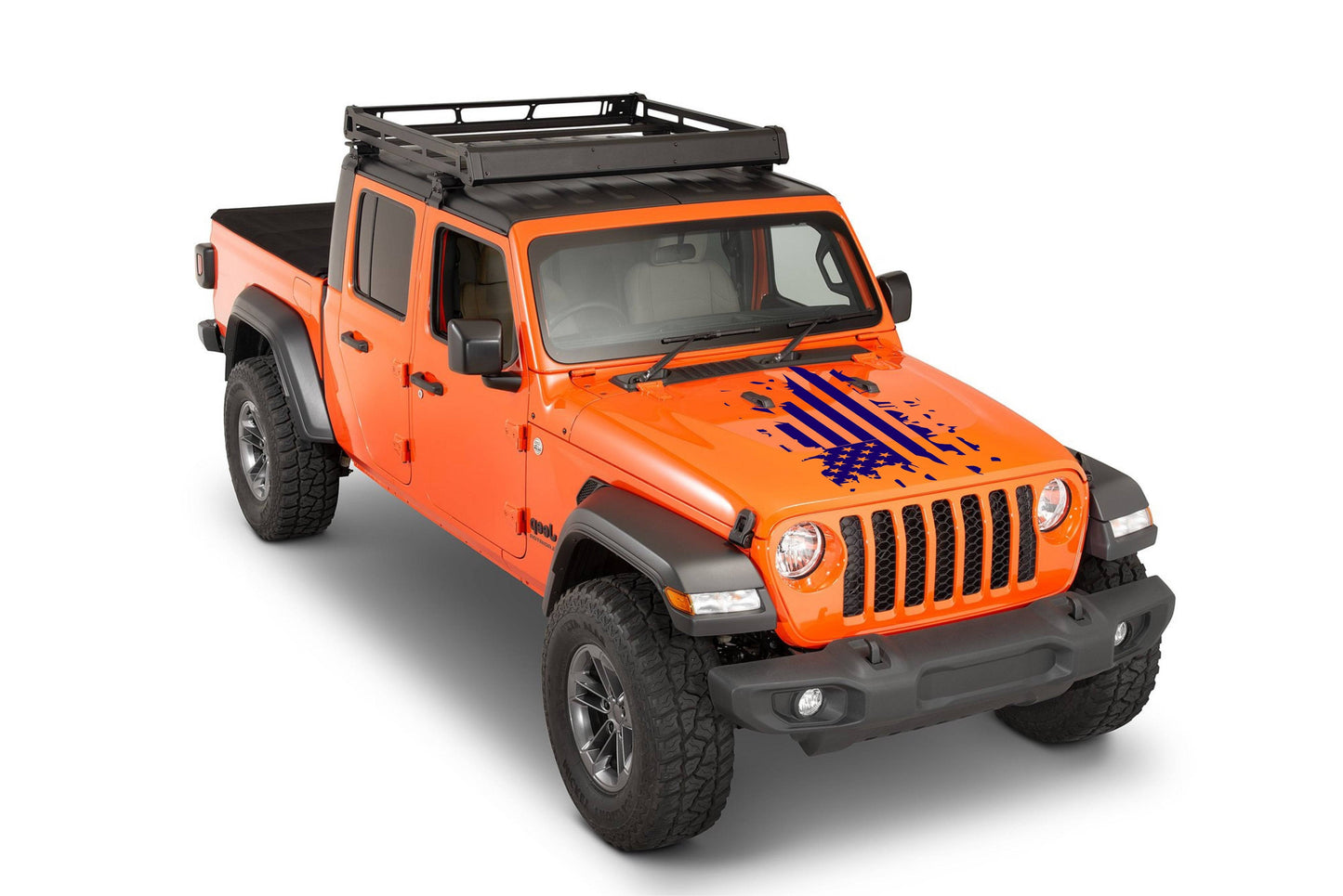 Hood Decal Distressed American Flag Decal Stickers for Trucks, Jeeps, Cars.