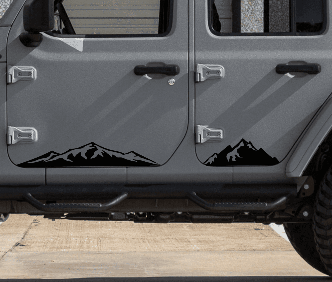 Set of Mountain Silhouette Decal for Jeep Wrangler JK, JL or Gladiator Truck