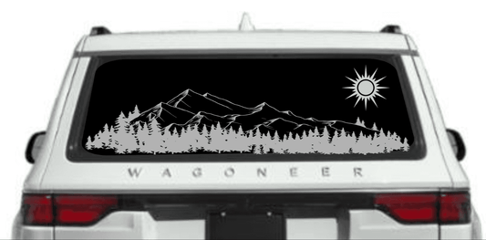 Mountain Silhouette Vinyl Decal for Jeep Wagoneer Rear Window