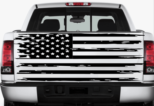 Distressed American Flag Decal Stickers | Patriotic Vinyl Decal for Any Trucks, SUV's, Vans, Tailgates, Bumpers...