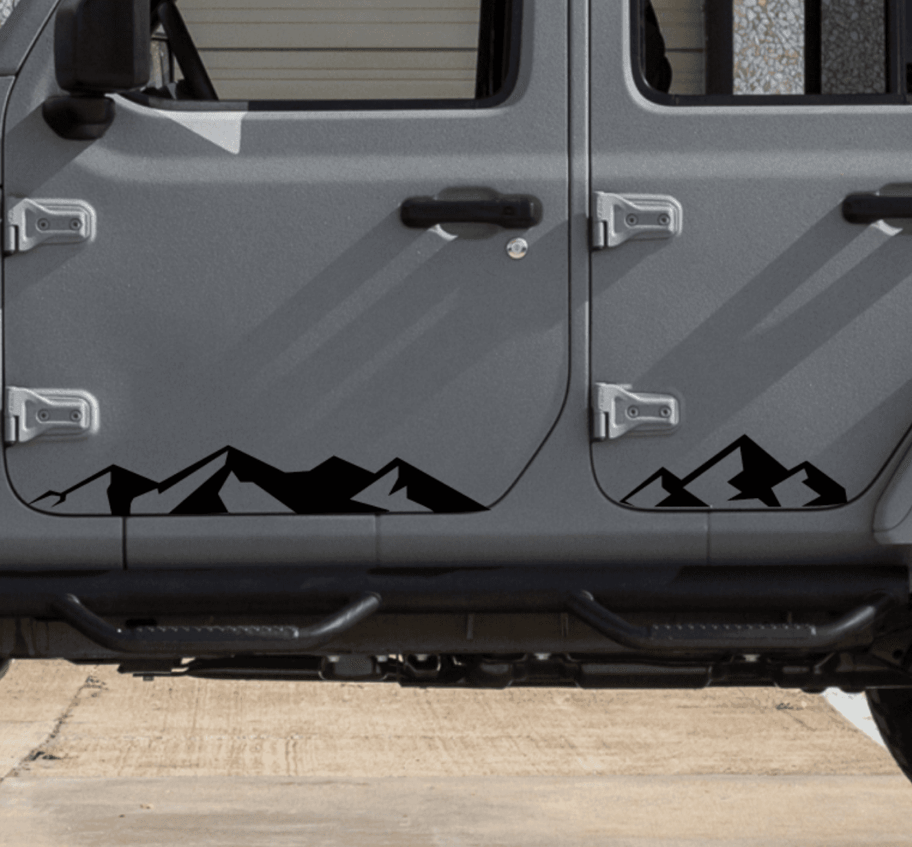 Set of Mountain Silhouette Decal for Jeep Wrangler JL, JK or Gladiator Truck