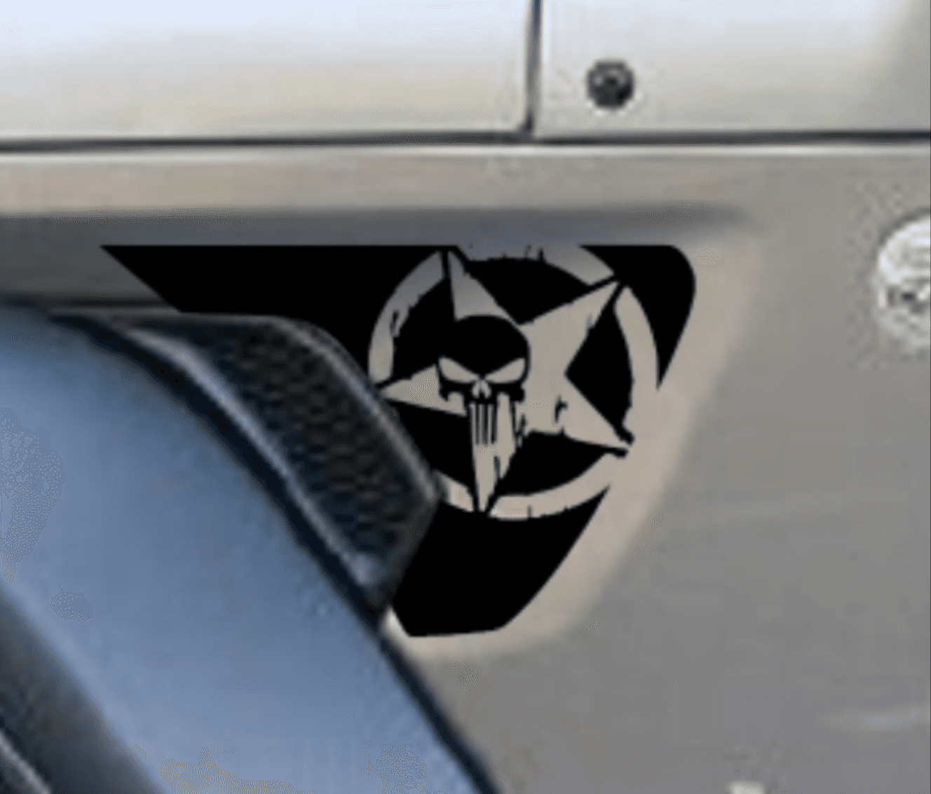 Set of Military Star Punisher Fender Vents Decal Stickers for Jeep Wrangler JL & Jeep Gladiator Trucks