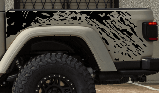 Set of Mud Splash Decals for Jeep Gladiator Truck Bed Sides '19-2022