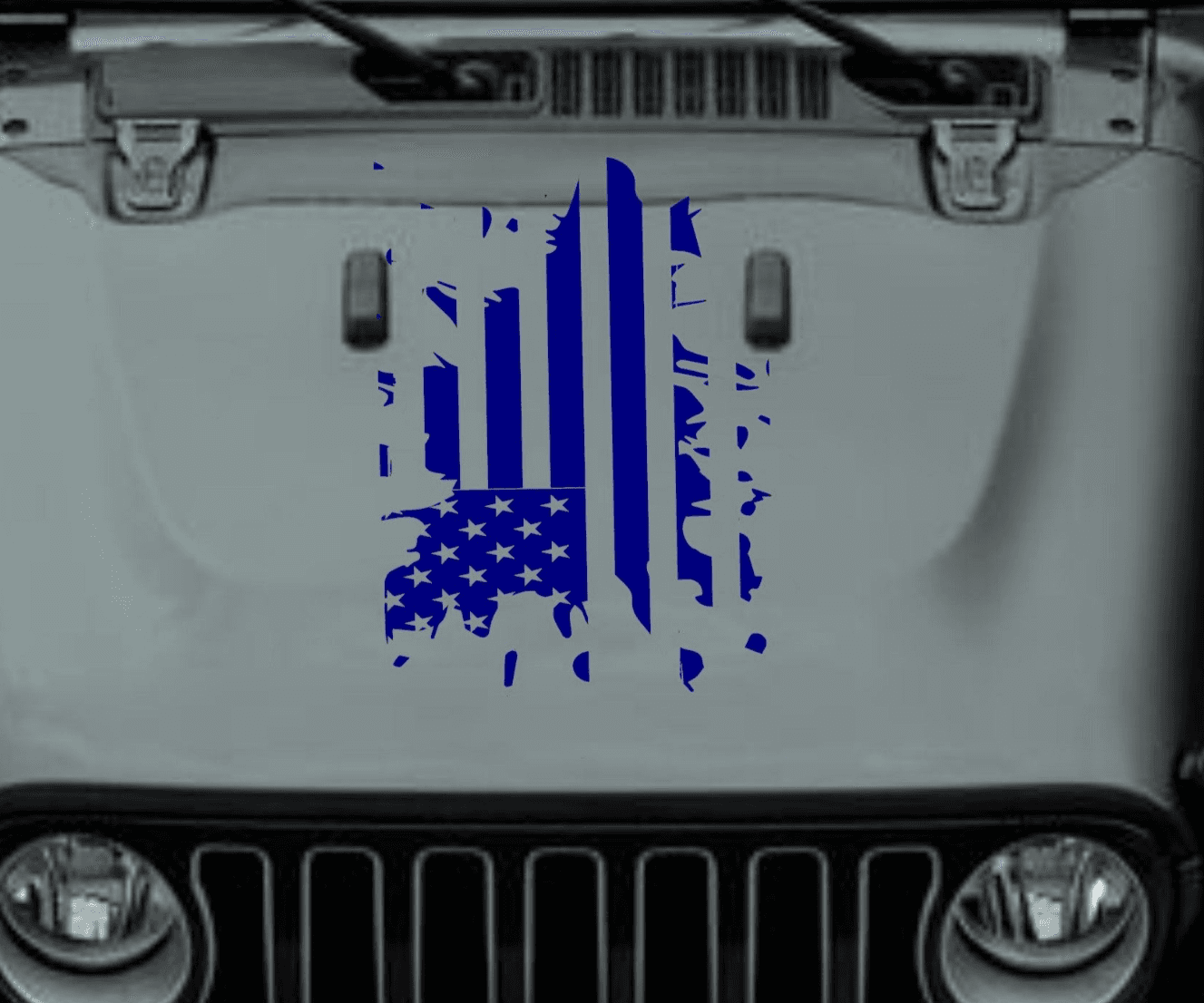 American Flag Hood Decal Sticker for Jeep Wrangler JL, JK, Gladiator, Trucks, Cars, SUVs