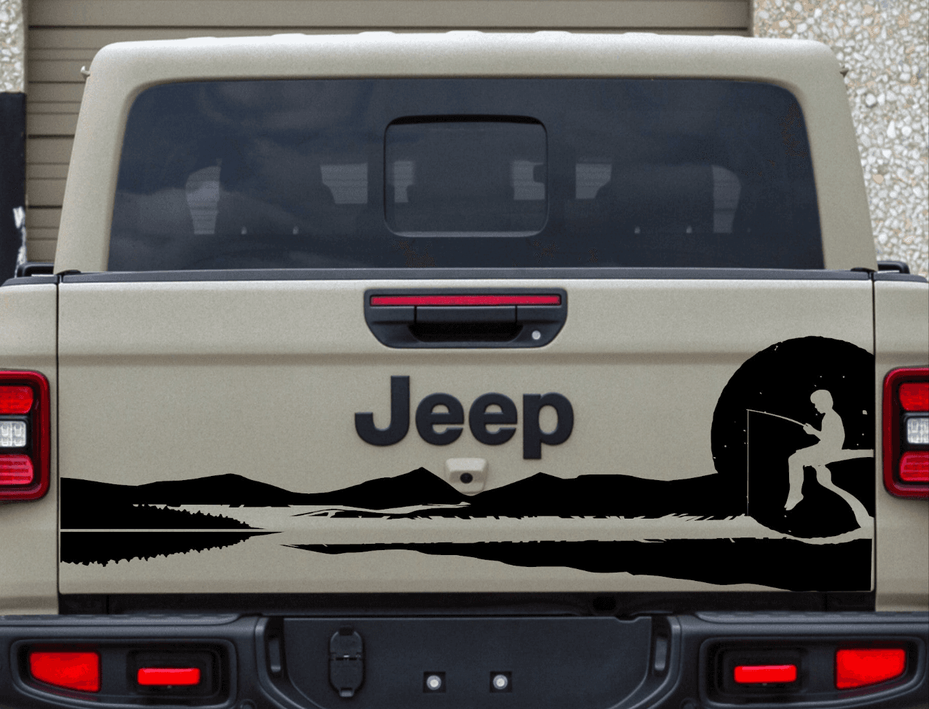 Mountain Lake Silhouette Vinyl Decal for Jeep Gladiator Tailgate