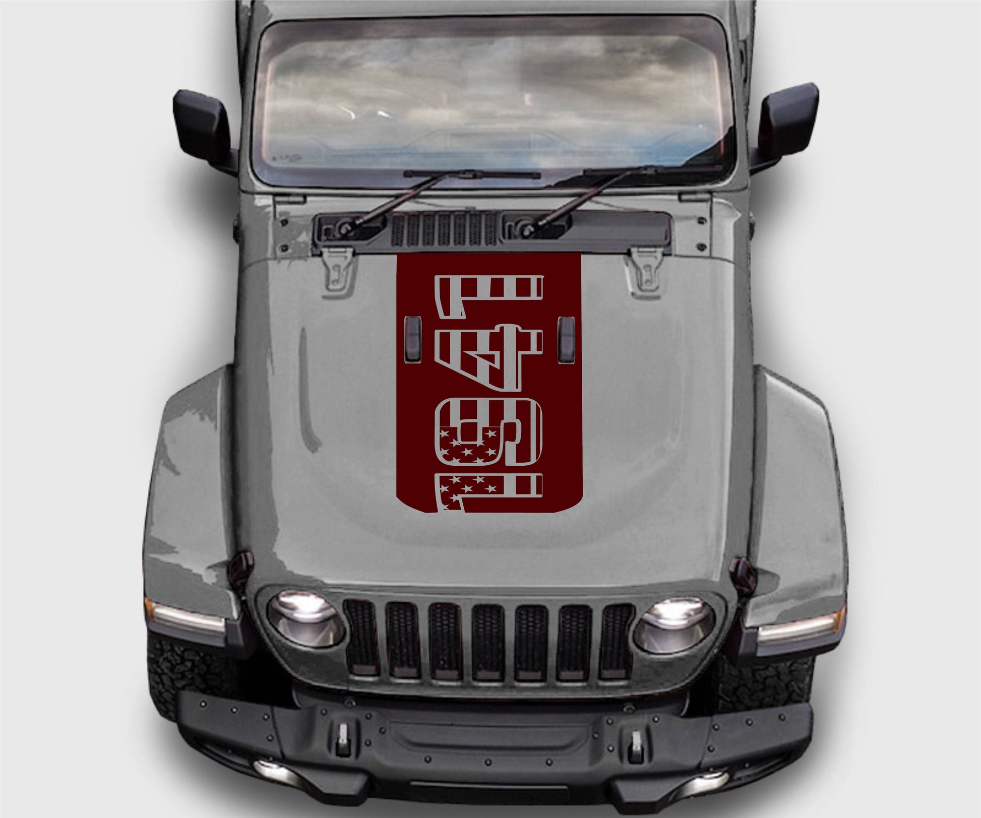Jeep Wrangler JL/Gladiator 1941 American Flag Hood Decal Sticker
