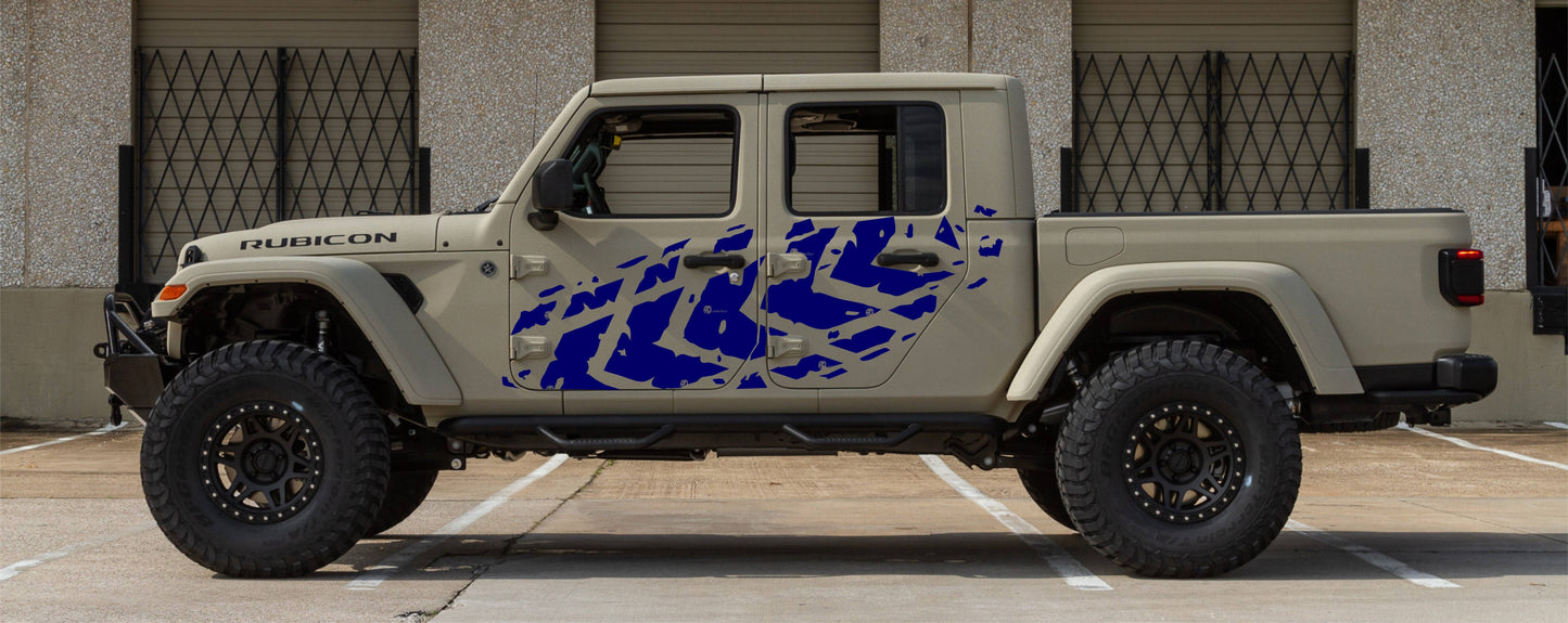 Set of Tire Tracks Decals Stickers For Jeep Gladiator Trucks