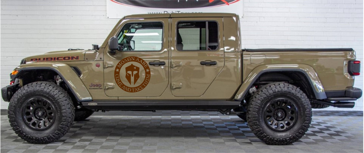 Universal MOLON LABE Gladiator Helmet Decal Stickers Patriotic Decals For Jeeps, Trucks, SUVs, Cars Side Doors