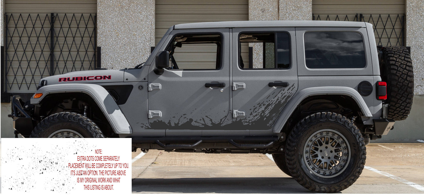 Set of Mud Splash Decals for Jeep Wrangler JL OR JK 4-DOOR