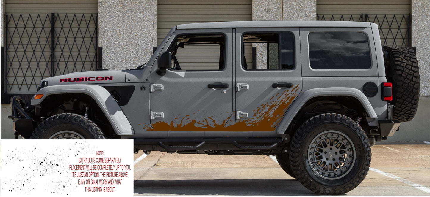 Set of Mud Splash Decals for Jeep Wrangler JL OR JK 4-DOOR