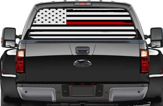 "Red Lives Matter" Distressed American Flag Decal for Any Trucks, SUV's Rear Window. Sizes Available.