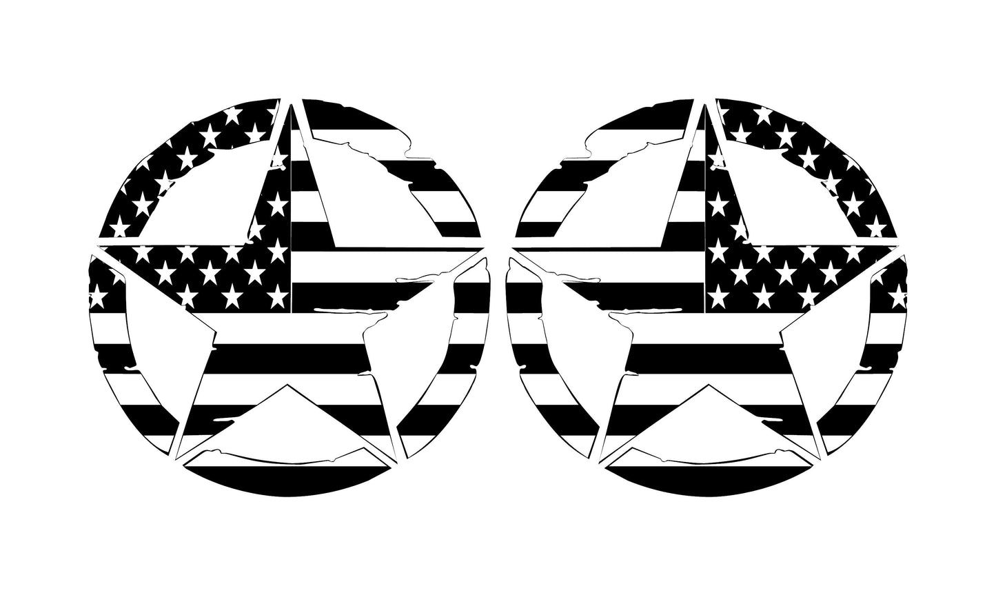Copy of SET OF AMERICAN FLAG MILITARY STAR VINYL DECALS FOR CARS, JEEPS, TRUCKS, VANS, WINDOWS...
