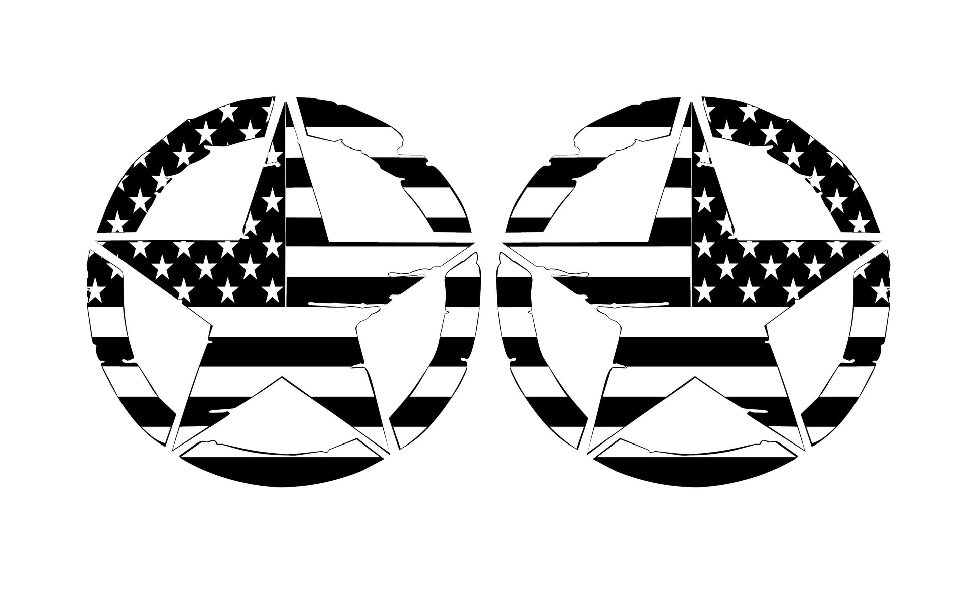Copy of SET OF AMERICAN FLAG MILITARY STAR VINYL DECALS FOR CARS, JEEPS, TRUCKS, VANS, WINDOWS...