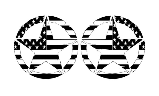 Copy of SET OF AMERICAN FLAG MILITARY STAR VINYL DECALS FOR CARS, JEEPS, TRUCKS, VANS, WINDOWS...