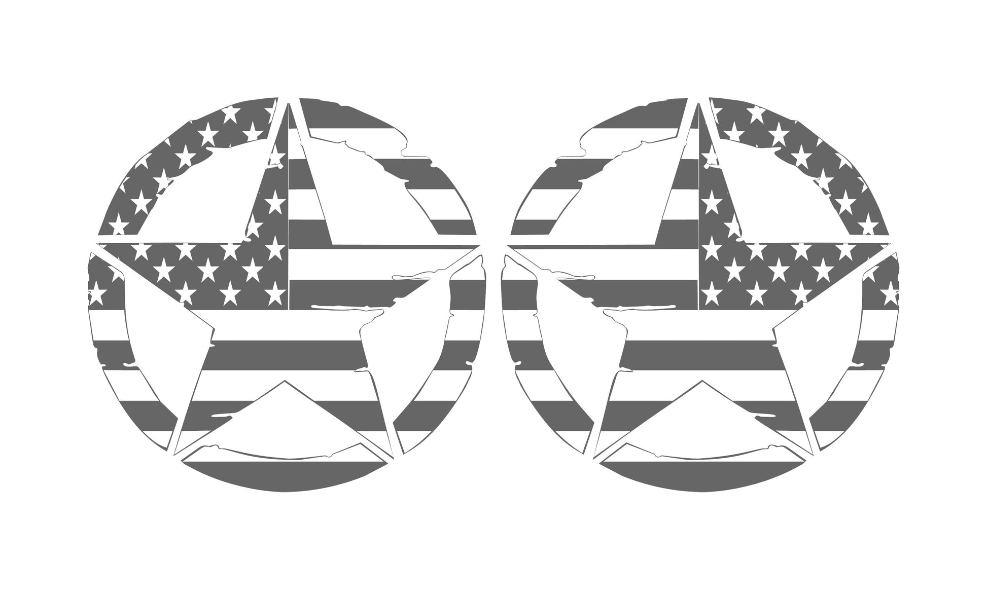 Copy of SET OF AMERICAN FLAG MILITARY STAR VINYL DECALS FOR CARS, JEEPS, TRUCKS, VANS, WINDOWS...