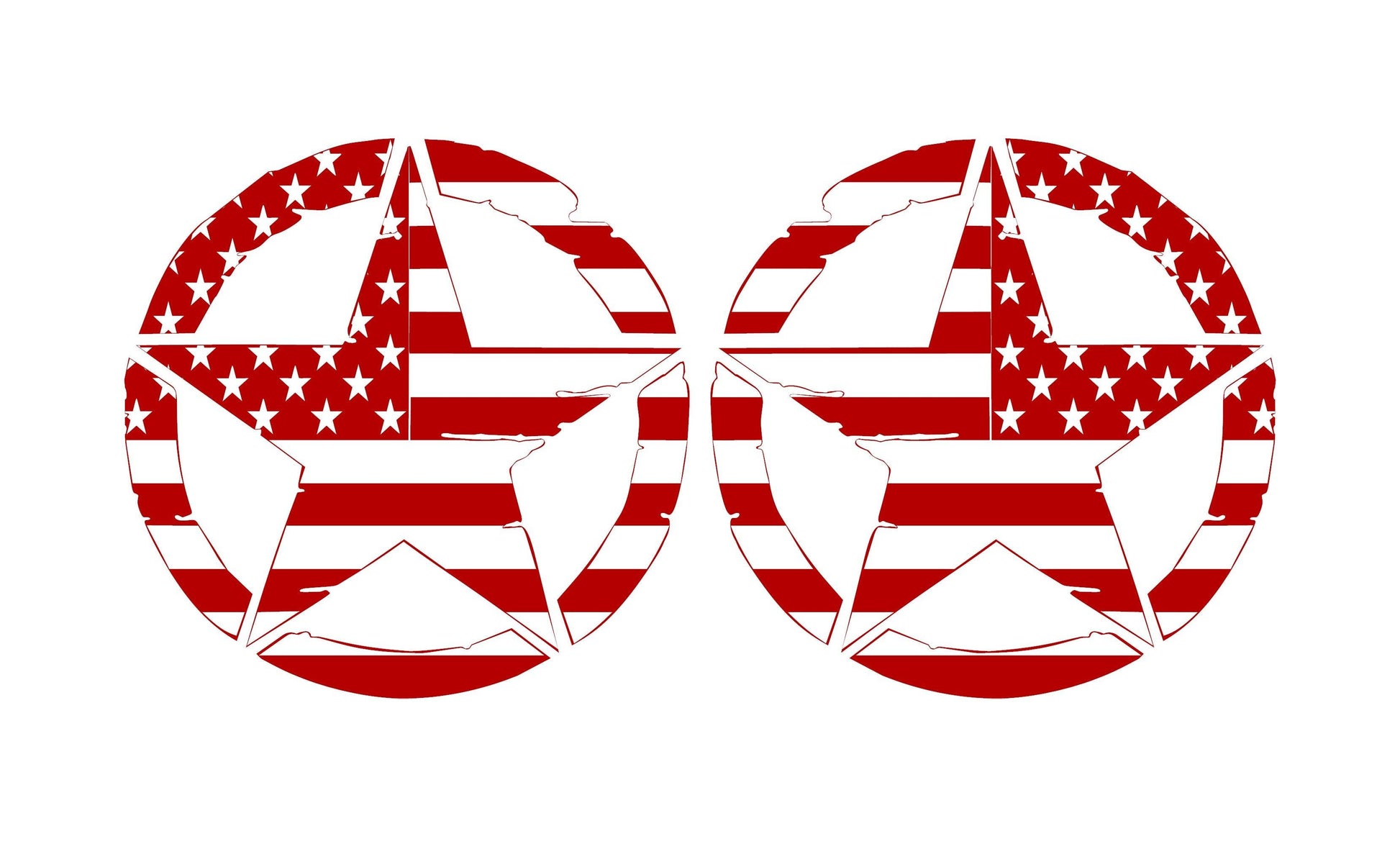 Copy of SET OF AMERICAN FLAG MILITARY STAR VINYL DECALS FOR CARS, JEEPS, TRUCKS, VANS, WINDOWS...