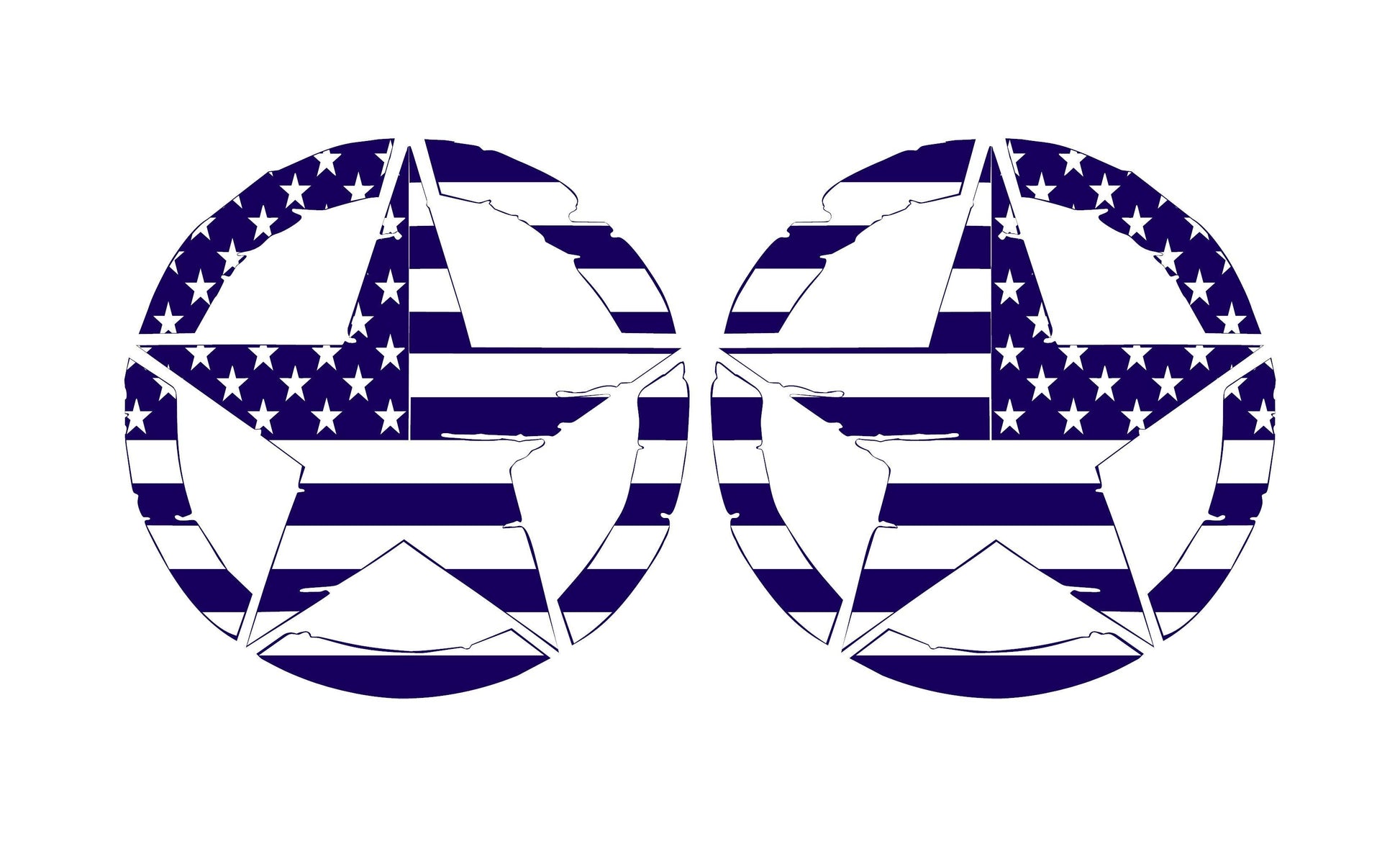 Copy of SET OF AMERICAN FLAG MILITARY STAR VINYL DECALS FOR CARS, JEEPS, TRUCKS, VANS, WINDOWS...