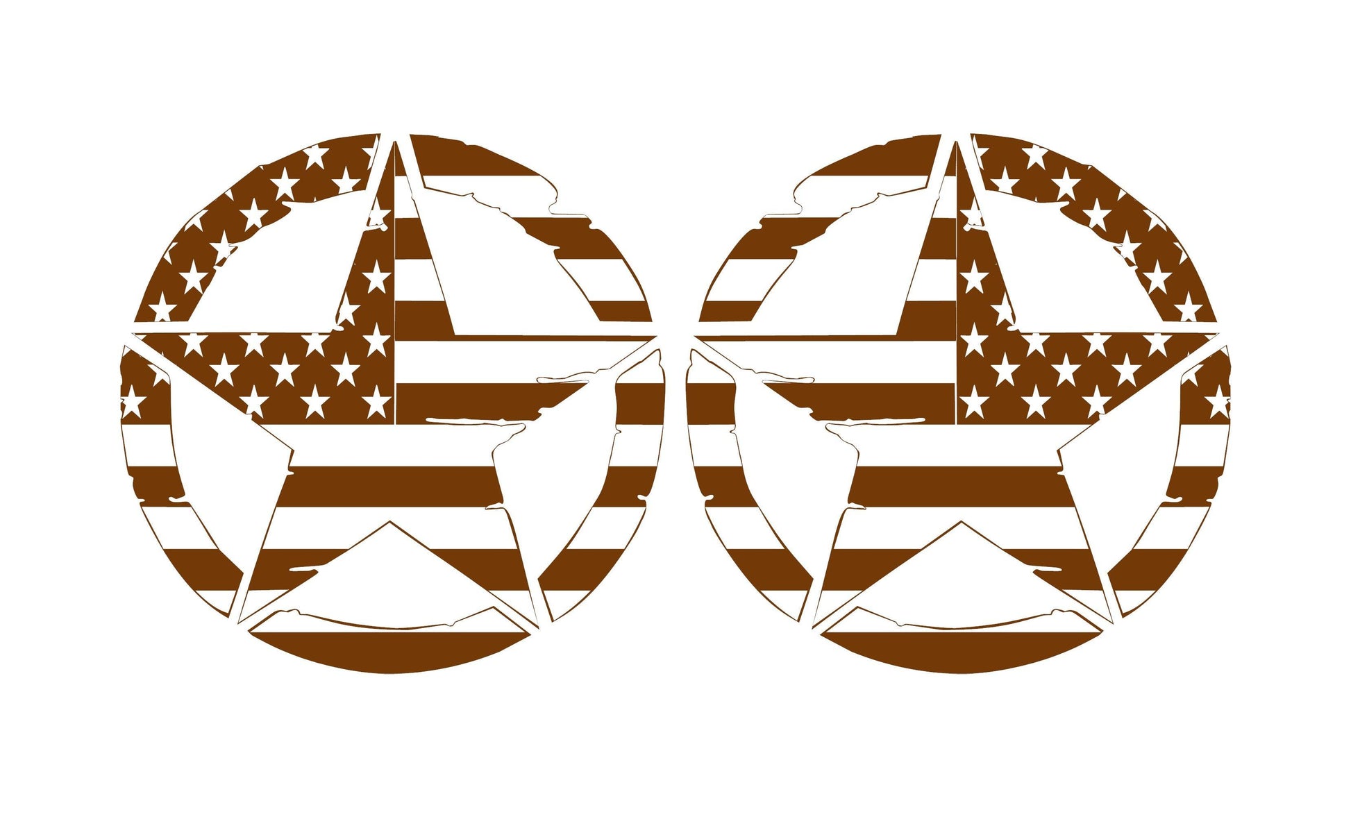 Copy of SET OF AMERICAN FLAG MILITARY STAR VINYL DECALS FOR CARS, JEEPS, TRUCKS, VANS, WINDOWS...