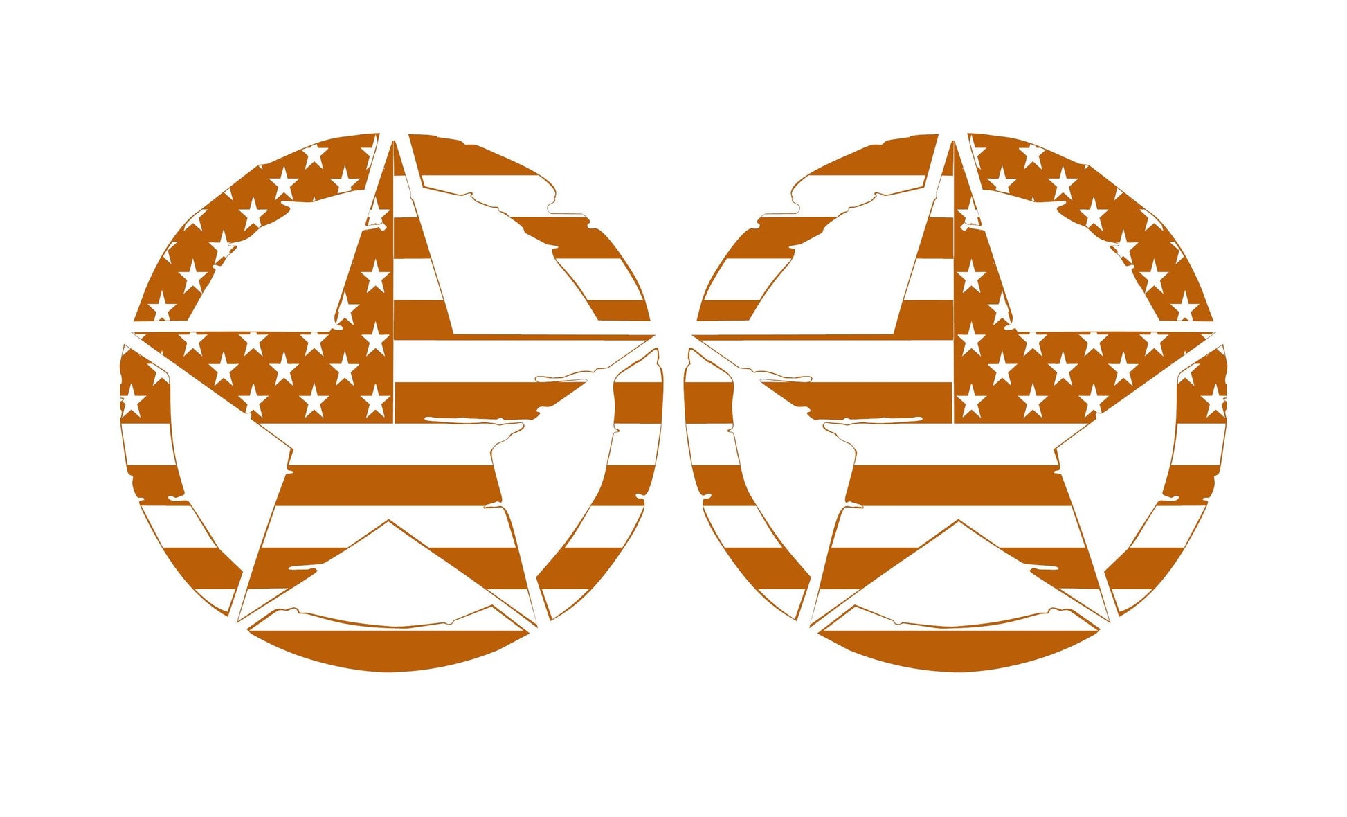 Copy of SET OF AMERICAN FLAG MILITARY STAR VINYL DECALS FOR CARS, JEEPS, TRUCKS, VANS, WINDOWS...