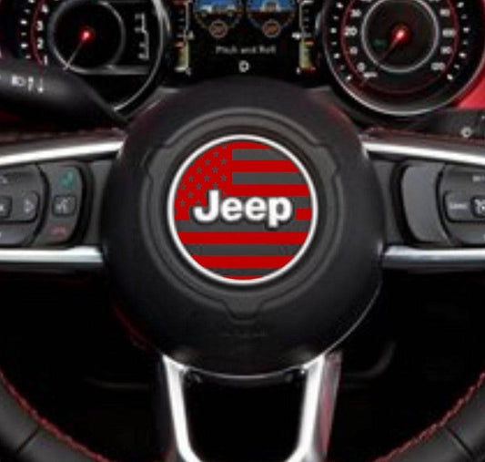 AMERICAN FLAG STEERING WHEEL VINYL DECAL FOR JEEP WRANGLER JL (2018-2022) & JEEP GLADIATOR (2019-2022)