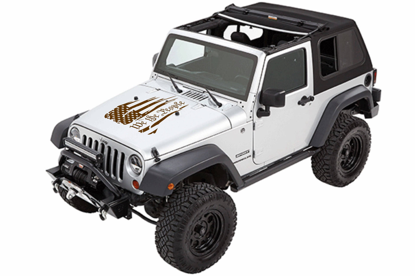 WE THE PEOPLE AMERICAN FLAG HOOD DECAL CAR STICKERS FOR CARS, JEEP WRANGLER, TRUCK, JEEP GLADIATOR