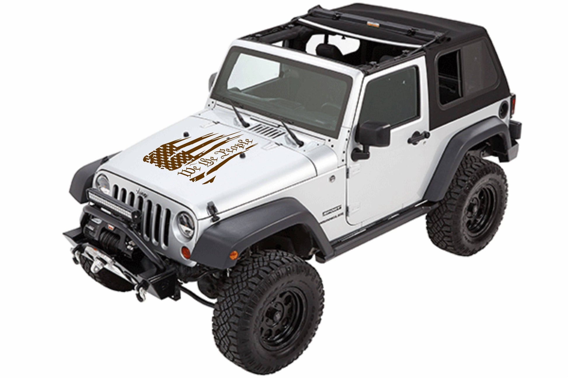 WE THE PEOPLE AMERICAN FLAG HOOD DECAL CAR STICKERS FOR CARS, JEEP WRANGLER, TRUCK, JEEP GLADIATOR